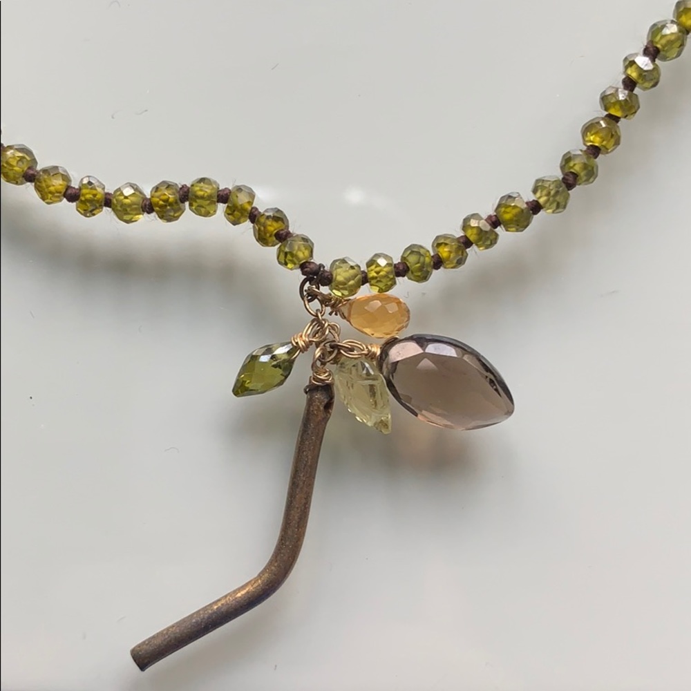 Wendy Mink Green Beaded Necklace